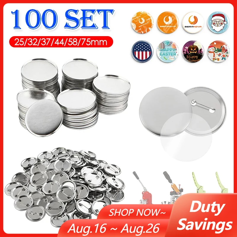 Button Badge Blank - 100 مجموعة فارغة شارة دبوس زر