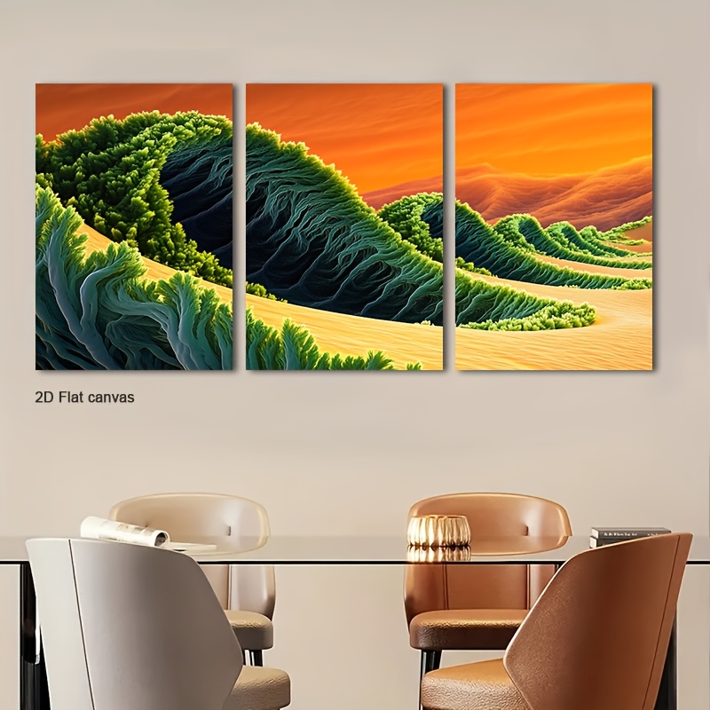 Canvas Wrap Ready - 3 قطع من لوحات فن الجدار