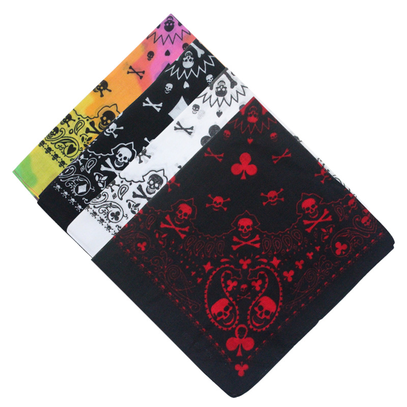 Bandana Blank White - 55 سنتيمتر أبيض أسود أحمر الجمجمة