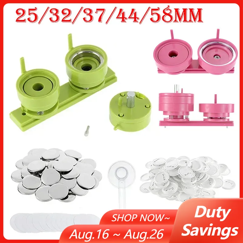 Button Badge Blank - 100 مجموعات 25/32/37/44/58 مللي متر شارة